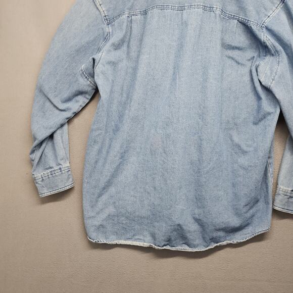 CE Schmidt Workwear Shirt Mens 2XLT Denim Chambray Long Sleeve Button Up Utility - Picture 13 of 14